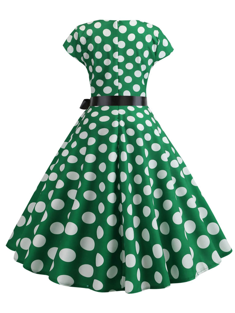 Abito a pois a maniche corte anni '50