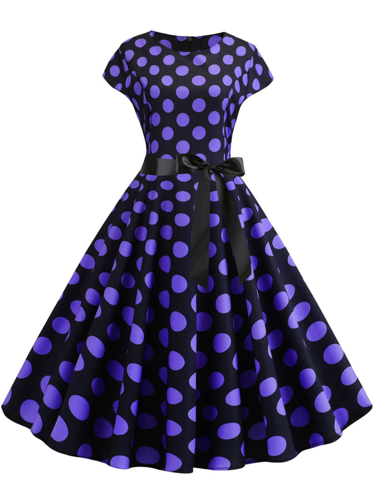 Abito a pois a maniche corte anni '50