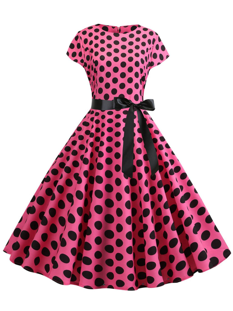 Abito a pois a maniche corte anni '50