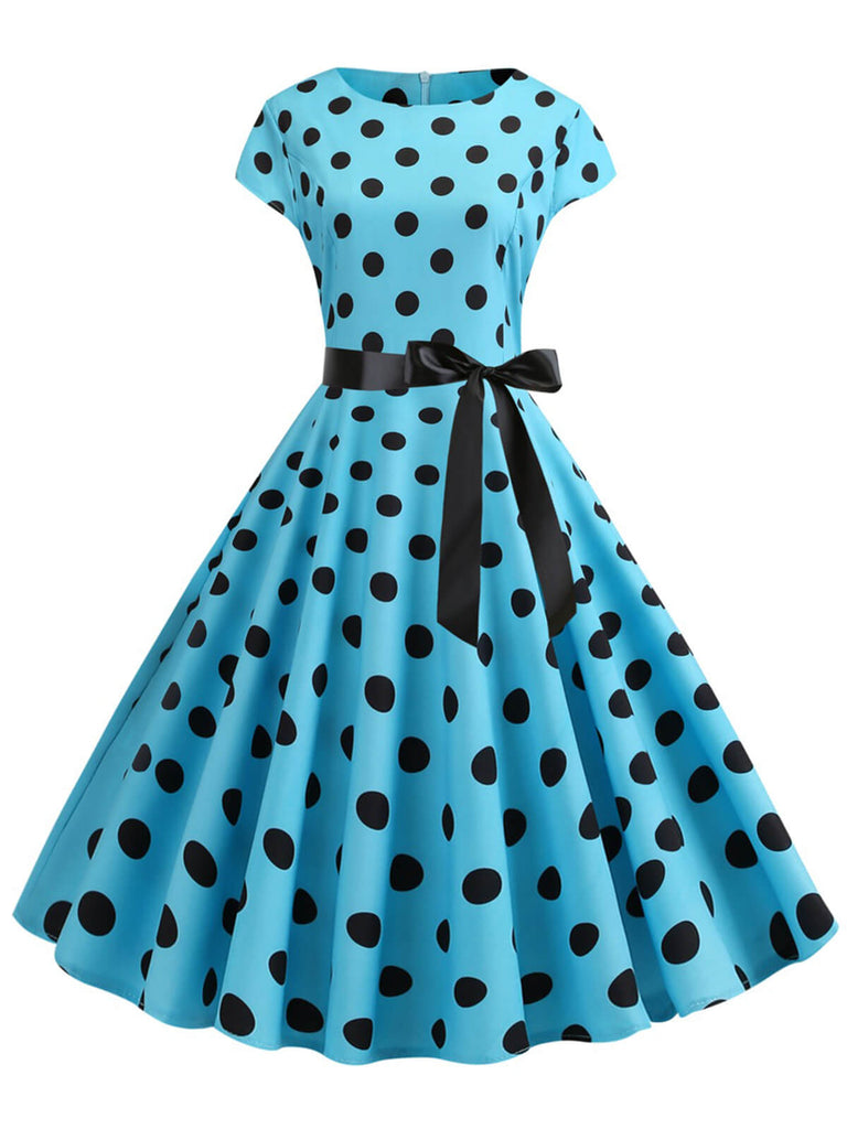 Abito a pois a maniche corte anni '50