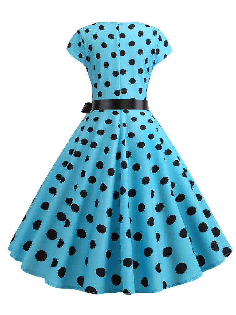 Abito a pois a maniche corte anni '50