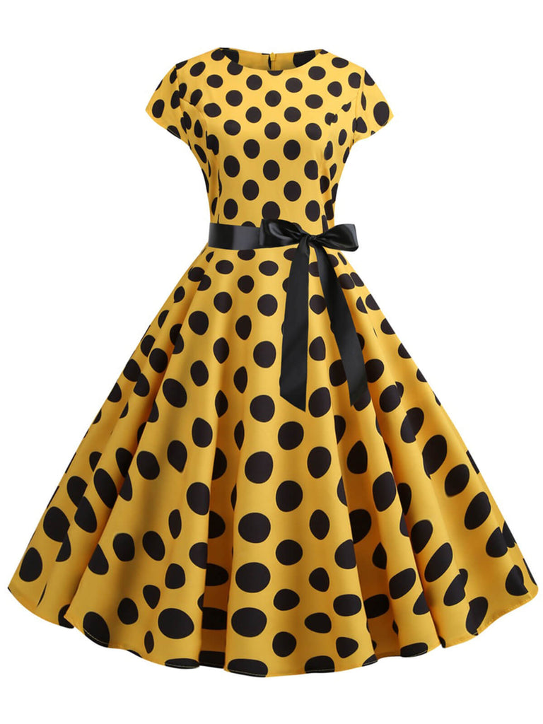 Abito a pois a maniche corte anni '50