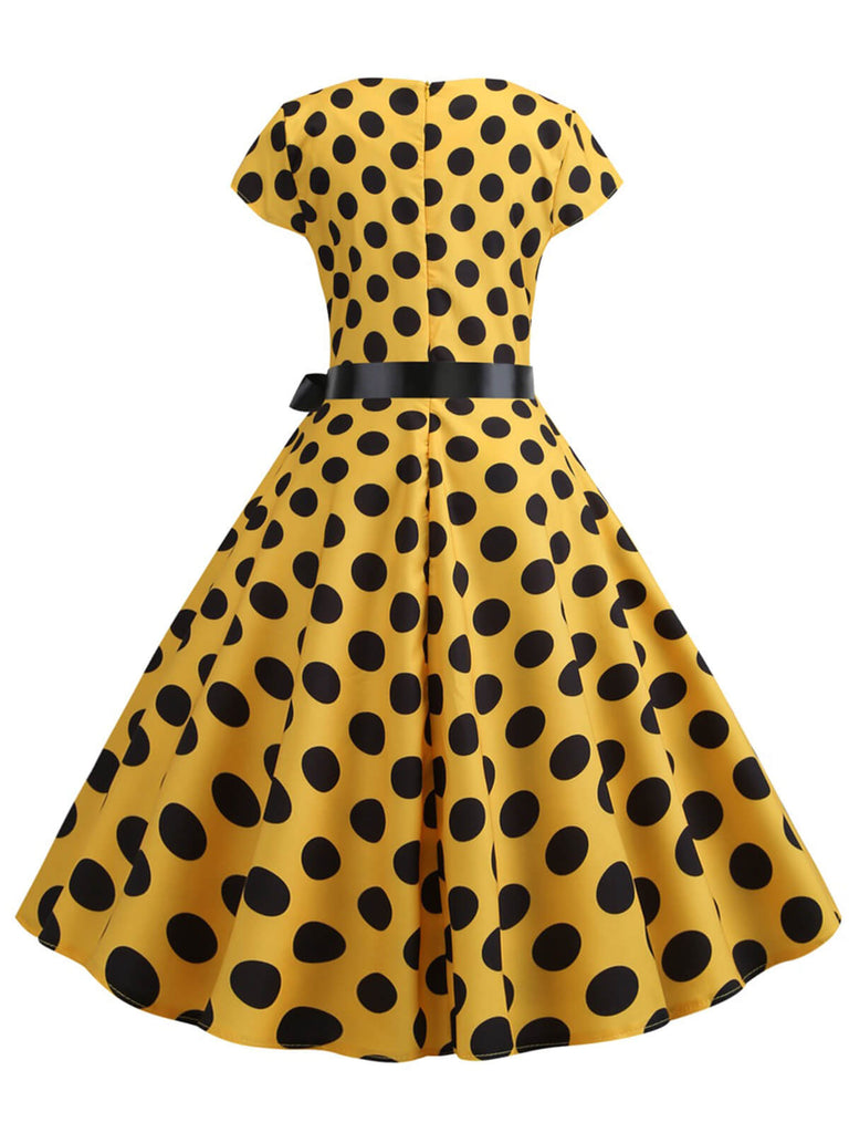 Abito a pois a maniche corte anni '50