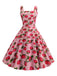 Abito fragola a pois con senza maniche anni '50