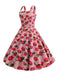 Abito fragola a pois con senza maniche anni '50
