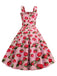 Abito fragola a pois con senza maniche anni '50