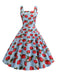 Abito fragola a pois con senza maniche anni '50