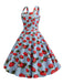 Abito fragola a pois con senza maniche anni '50