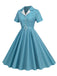 Abito a ruota plaid con revers cintura anni '50