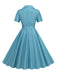 Abito a ruota plaid con revers cintura anni '50