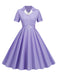 Abito a ruota plaid con revers cintura anni '50