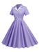 Abito a ruota plaid con revers cintura anni '50
