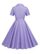 Abito a ruota plaid con revers cintura anni '50