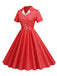 Abito a ruota plaid con revers cintura anni '50
