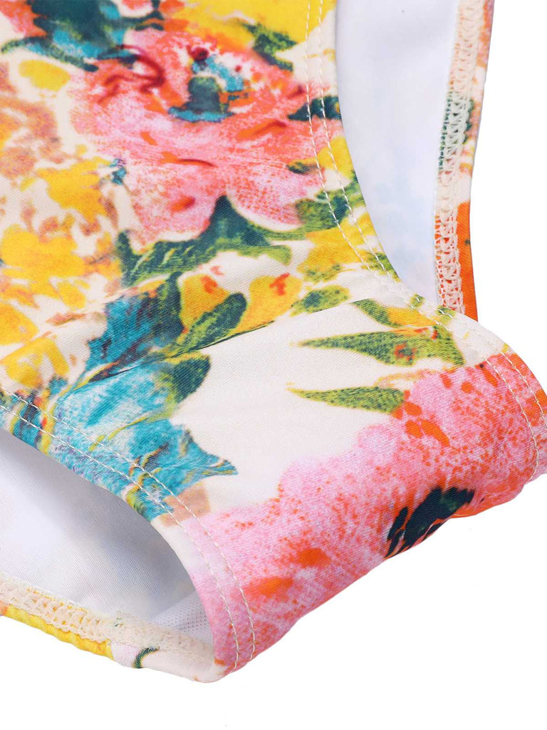 Costumi intero floreale 3D e schiena scoperta anni '30