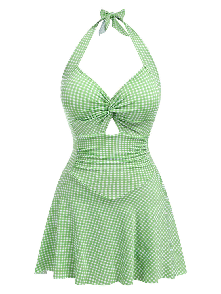 Costumi intero scollo all'americana plaid viola anni '30