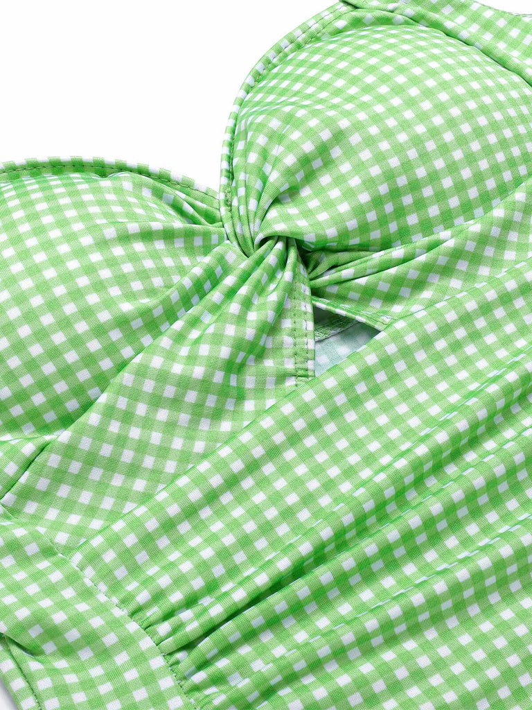 Costumi intero scollo all'americana plaid viola anni '30