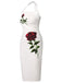 Abito rose con scollo all'americana bianco anni '60