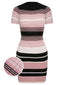 Abito aderente in maglia a righe color block anni '60
