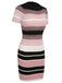 Abito aderente in maglia a righe color block anni '60