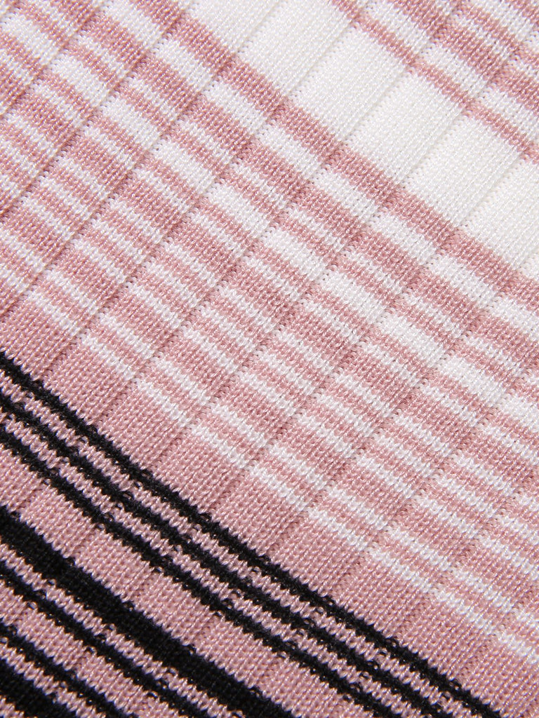 Abito aderente in maglia a righe color block anni '60