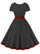 Abito abbottonato con pois a contrasto anni '50