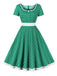 Abito abbottonato con pois a contrasto anni '50