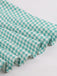 Abito plaid con risvolto e tasche a fiocco verde anni '50