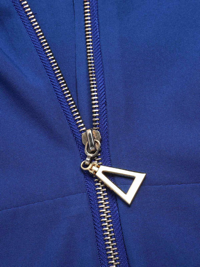 Tuta corta con risvolto e tasche blu scuro anni '40