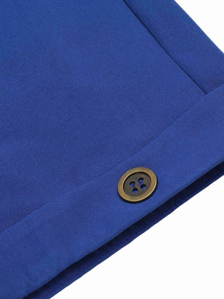 Tuta corta con risvolto e tasche blu scuro anni '40