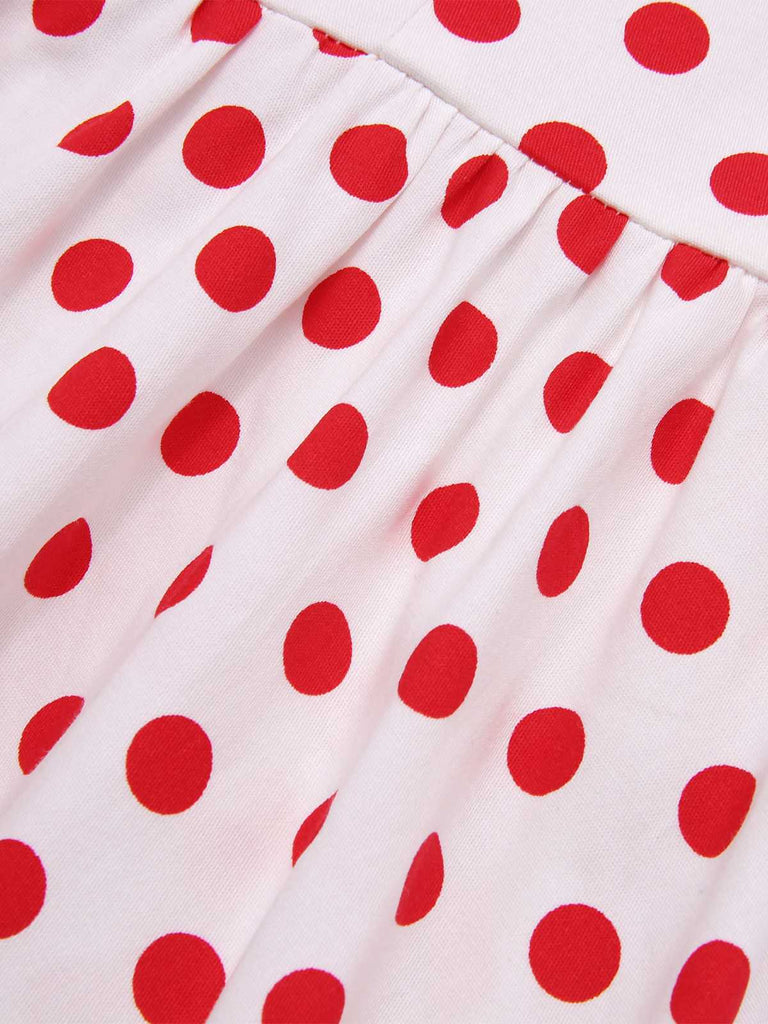 Abito senza maniche a pois con risvolto anni '40