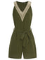 Tuta corta con scollo a V in pizzo verde militare anni '50