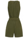Tuta corta con scollo a V in pizzo verde militare anni '50