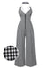 Tuta lunga plaid scollo all'americana nero anni '40