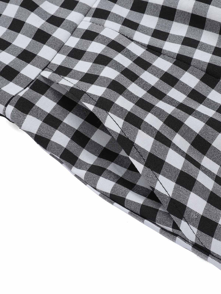 Tuta lunga plaid scollo all'americana nero anni '40