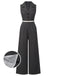 Tuta lunga scollo a V e revers in pizzo patchwork anni '40