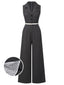 Tuta lunga scollo a V e revers in pizzo patchwork anni '40