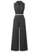 Tuta lunga scollo a V e revers in pizzo patchwork anni '40