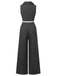 Tuta lunga scollo a V e revers in pizzo patchwork anni '40