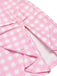 Abito plaid con spacchi a cuore rosa anni '60