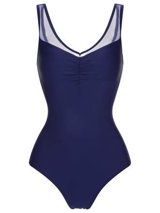Costumi intero incrociato sulla schiena blu scuro anni '30