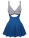 Costumi intero con gonna a righe multicolore anni '30