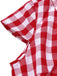Tuta corta plaid e risvolto con cintura rosso anni '40