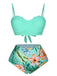 Costumi piante tropicali con spalline sottili verde anni '60