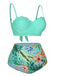 Costumi piante tropicali con spalline sottili verde anni '60