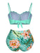Costumi piante tropicali con spalline sottili verde anni '60