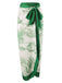 Copricostume floreale a inchiostro con patchwork verde anni '60