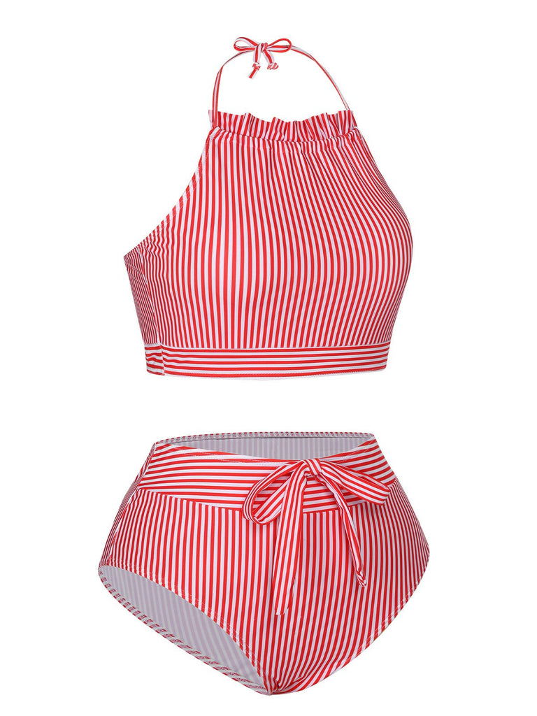 Costumi con nodo a righe rosso e bianco anni '30