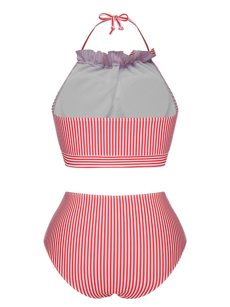 Costumi con nodo a righe rosso e bianco anni '30