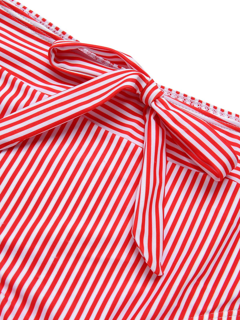 Costumi con nodo a righe rosso e bianco anni '30